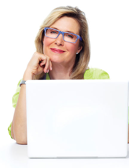 Woman at laptop image